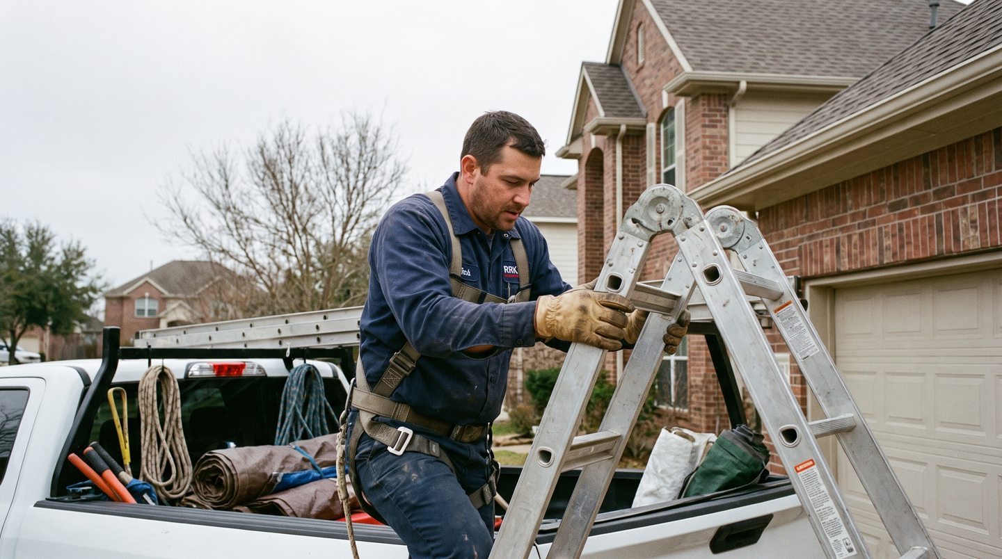 Emergency roof repair dispatch in Katy, TX